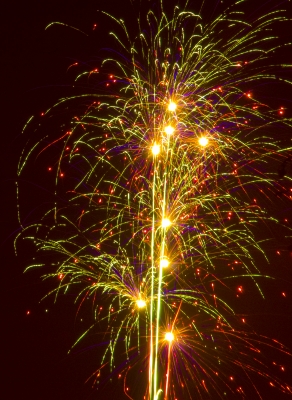 photo of golden fireworks